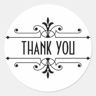 Stickers Merci ornemental fantaisie Ebony v2