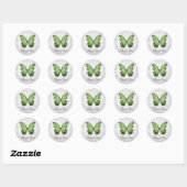 Stickers Merci papillon vert (Feuille)
