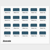 Stickers Merci Parties scintillant bleu Chevron (Feuille)