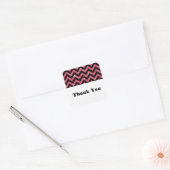 Stickers Merci Parties scintillant rose Chevron (Enveloppe)