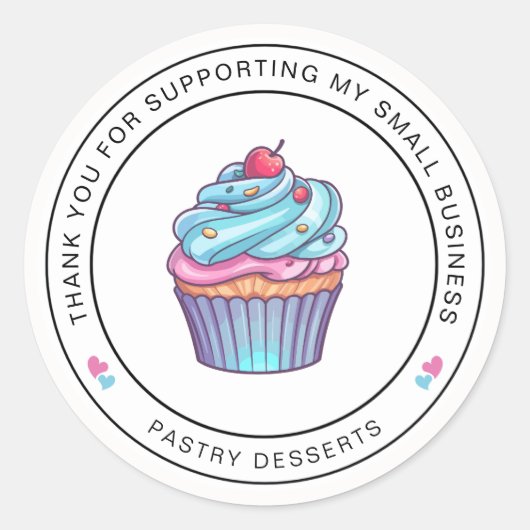 Stickers Merci pâtissier Cupcake (Devant)