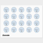 Stickers Merci personnalisé bleu clair avec code Q (Feuille)