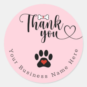 Stickers Merci personnalisé Dog Paw