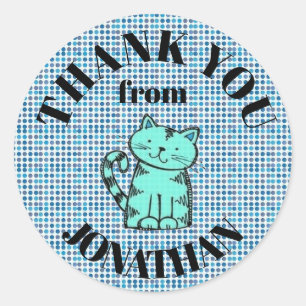 Stickers Merci personnalisé - Tons de bleu