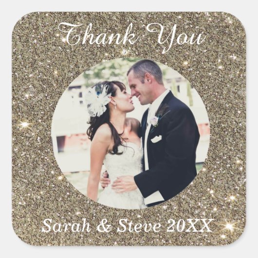 Stickers Merci photo personnalisés (Devant)