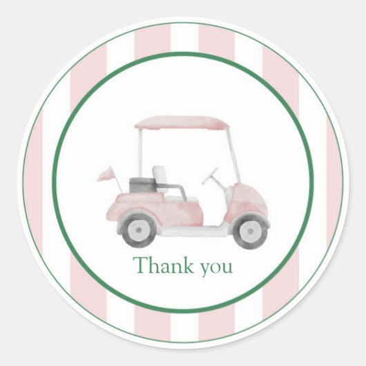 Stickers Merci Pink Golf Cart (Devant)
