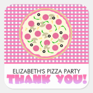 Stickers Merci Pizza Pink Purple