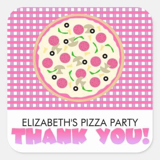 Stickers Merci Pizza Pink Purple (Devant)