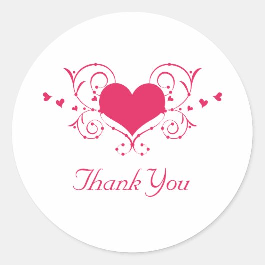 Stickers Merci plein coeur, rose foncé (Devant)