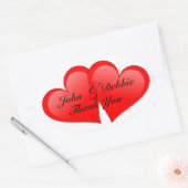 stickers Merci pour faveurs coeur rouge 3D (Enveloppe)