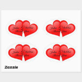 stickers Merci pour faveurs coeur rouge 3D (Feuille)