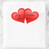 stickers Merci pour faveurs coeur rouge 3D (Sac)