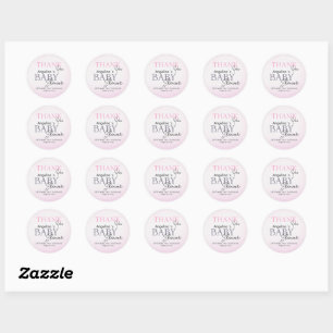 Stickers merci pour le baby shower.