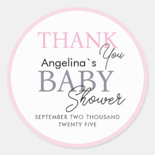 Stickers merci pour le baby shower.