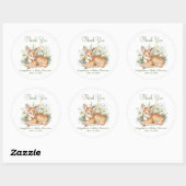 Stickers merci pour le baby shower. (Feuille)