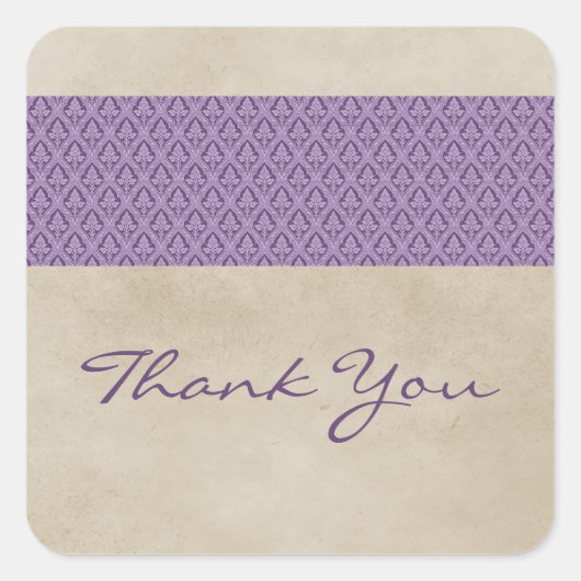 Stickers Merci pourpre Russe Damask (Devant)