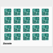 Stickers Merci Puffy Coeur turquoise (Feuille)