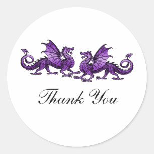 Stickers Merci Purple Elegant Dragons