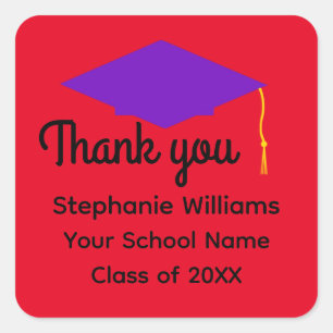 Stickers Merci Purple Graduation Cap #1-2