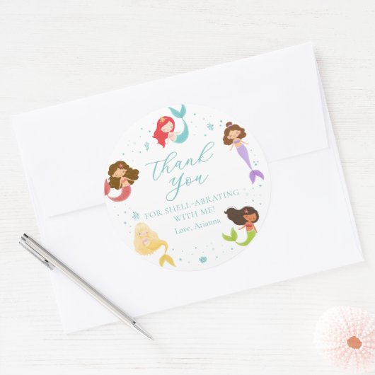 Stickers Merci Rainbow Mermaid (Enveloppe)