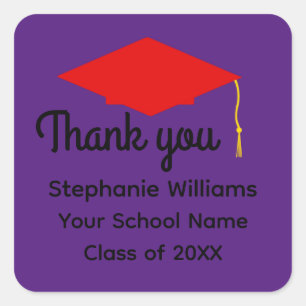 Stickers Merci Red Graduation Cap #1-2