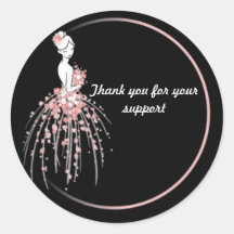 Stickers Merci - Robe Rose Florale Design