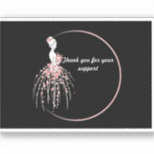 Stickers Merci - Robe Rose Florale Design (Recto)