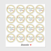 Stickers Merci rond transparent (Feuille)