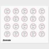 Stickers Merci rose (Feuille)