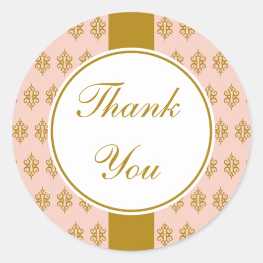 Stickers Merci rose antique (Devant)