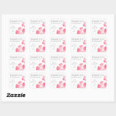 Stickers Merci rose Aquarelle (Feuille)