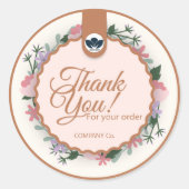 Stickers Merci rose beige - Logo (Devant)