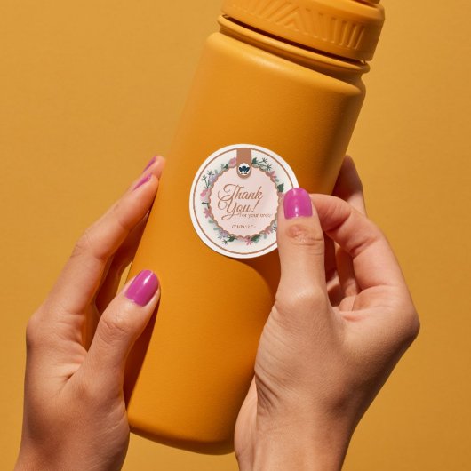 Stickers Merci rose beige - Logo