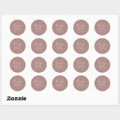 Stickers Merci rose cannelle chic moderne (Feuille)