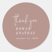 Stickers Merci rose cannelle chic moderne (Devant)