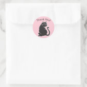 Stickers Merci rose Chat noir (Sac)