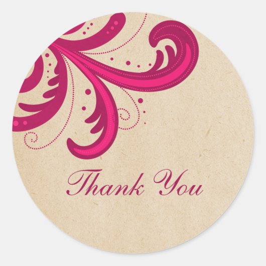 Stickers Merci rose élégant (Devant)