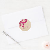 Stickers Merci rose élégant (Enveloppe)