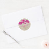 Stickers Merci rose Élégant Déco (Enveloppe)