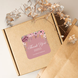 Stickers Merci rose Fleur Petite Entreprise