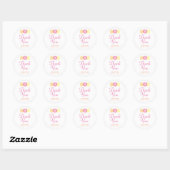 Stickers Merci rose, orange et jaune M Mariage (Feuille)