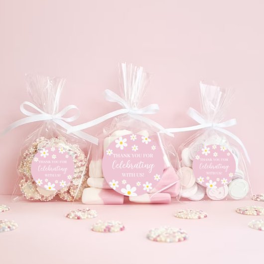 Stickers Merci rose pâle