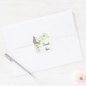 Stickers Merci rose papillon (Enveloppe)
