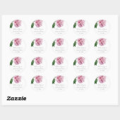 Stickers Merci rose Peony (Feuille)