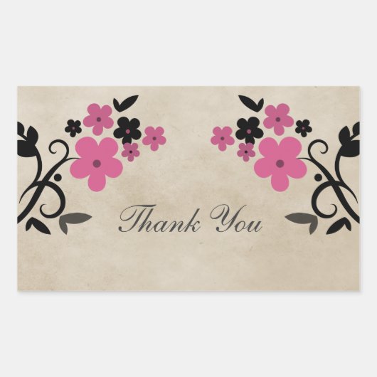 Stickers Merci rose Vintage rose (Devant)