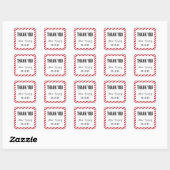 Stickers Merci Rouge Carnaval Stripes Favoriser (Feuille)