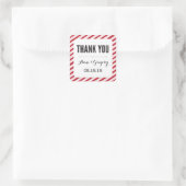 Stickers Merci Rouge Carnaval Stripes Favoriser (Sac)