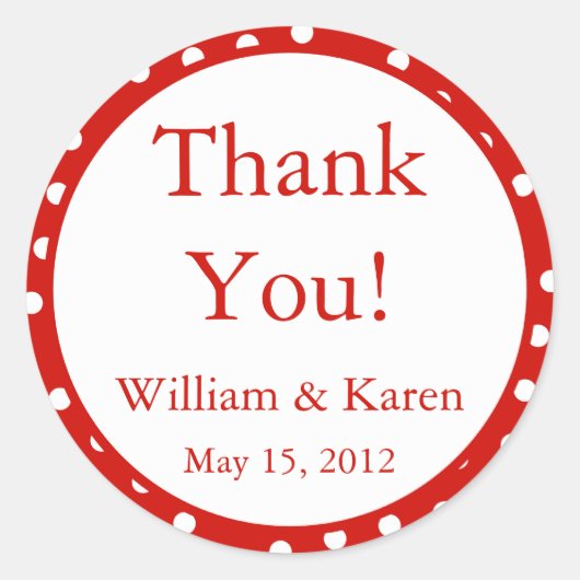Stickers Merci rouge personnalisé et privilégier l (Devant)
