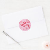 Stickers Merci rouge rose 30 ans (Enveloppe)