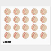 Stickers Merci rouge tropical (Feuille)